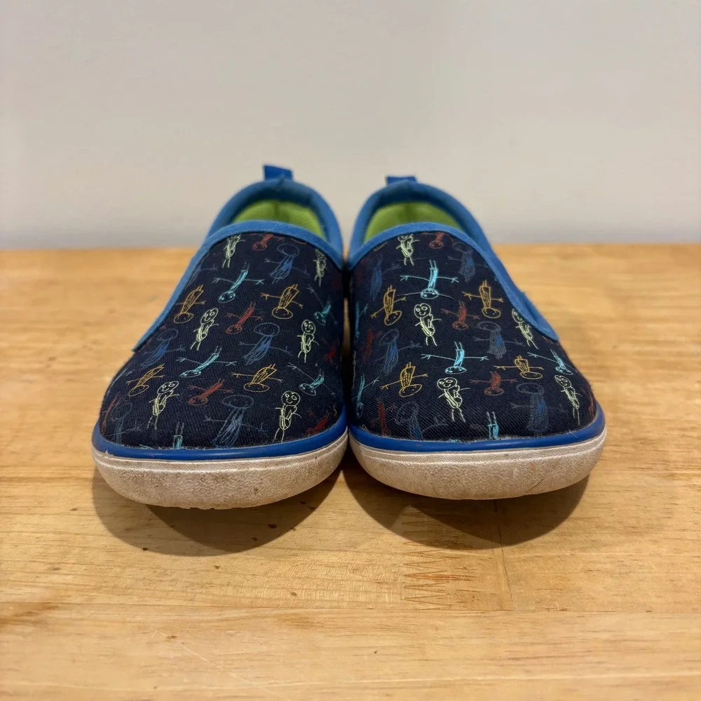Livie & Luca Stick Figure Canvas Slip On Sneakers Kids Navy Blue‎ size 8 Toddler